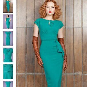 Stop Staring! 1940s Timeless Wiggle Dress in Turquoise *Size Altered*